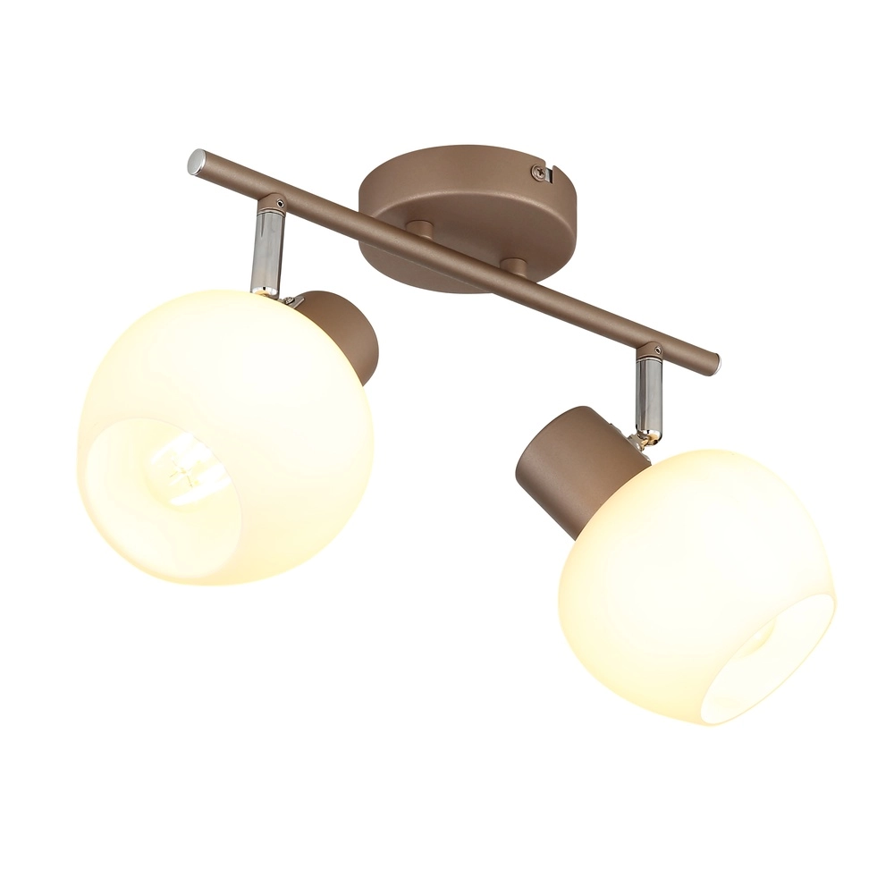Plafondlamp Eileen 2-lichts koffie bruin