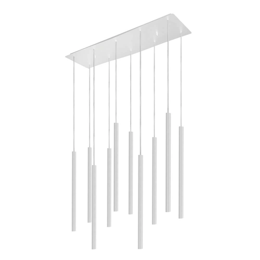 Strakke hanglamp Laser 10-lichts wit
