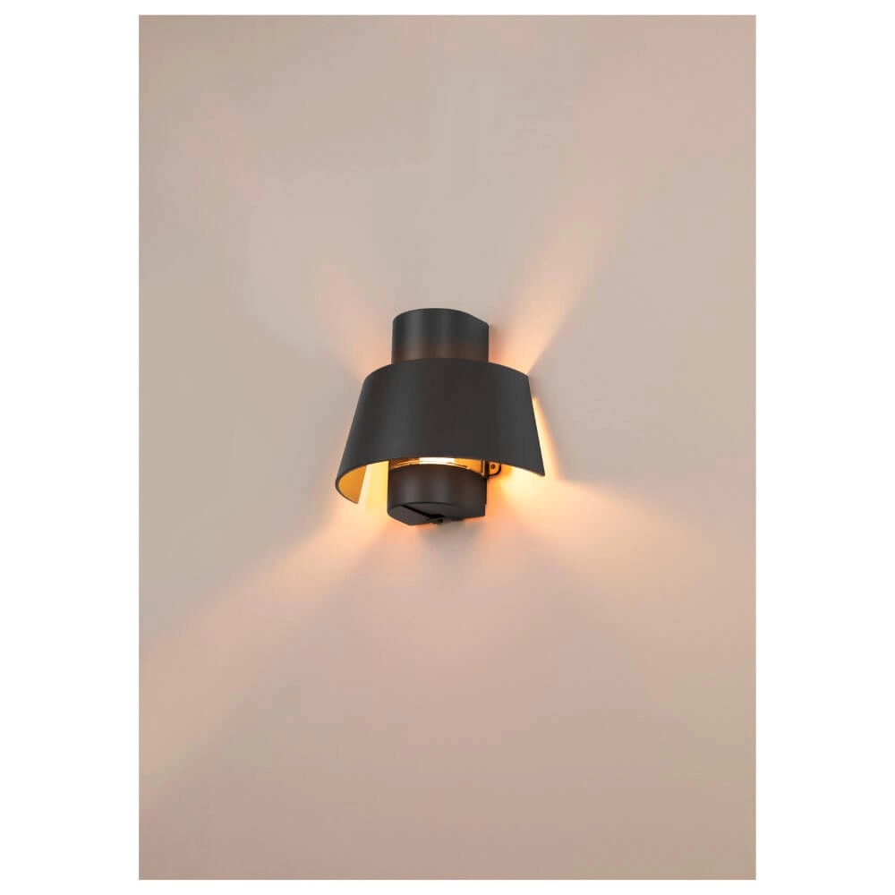 Zwarte muurlamp Photoni 1x E27 SLV 4024163280969
