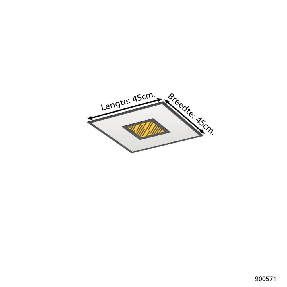 Zwarte led plafonnière Bordonara 45x45 Eglo 9008606244720