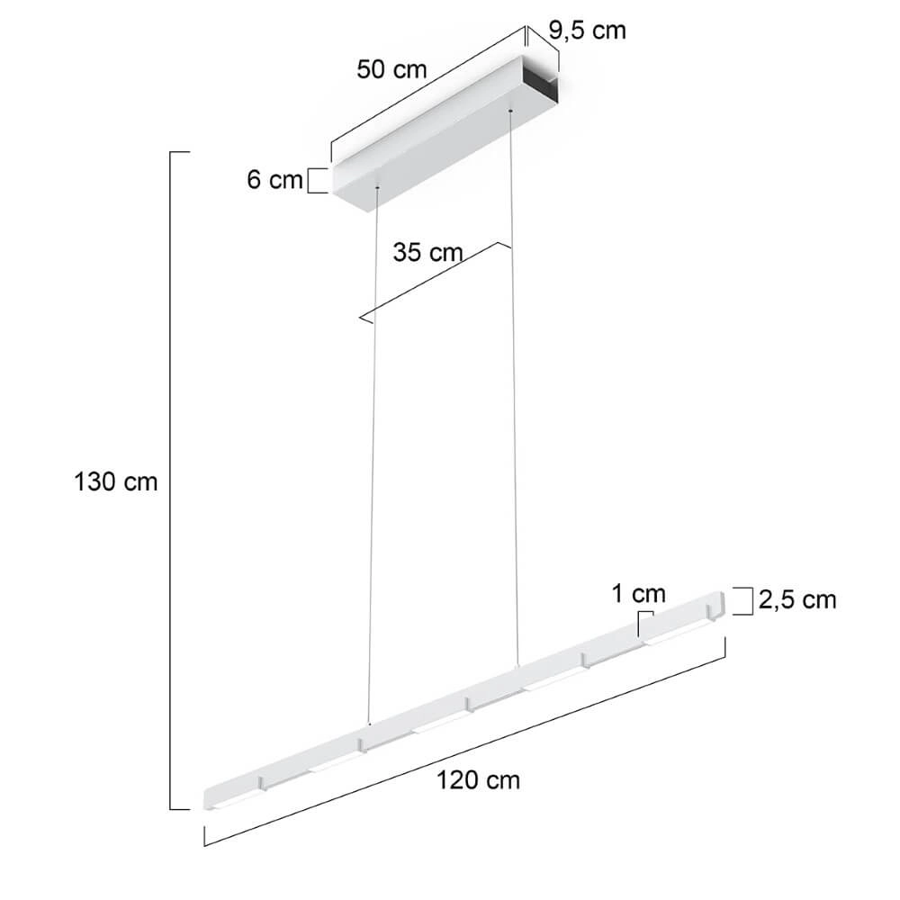 Led kantoor hanglamp Bloc RVS Steinhauer 8712746148244