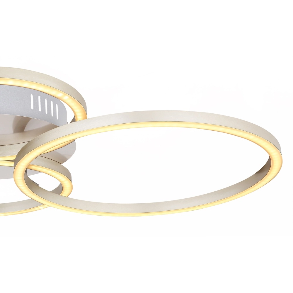 Moderne plafondlamp Kendy 4 ringen nikkel Globo 9007371410743