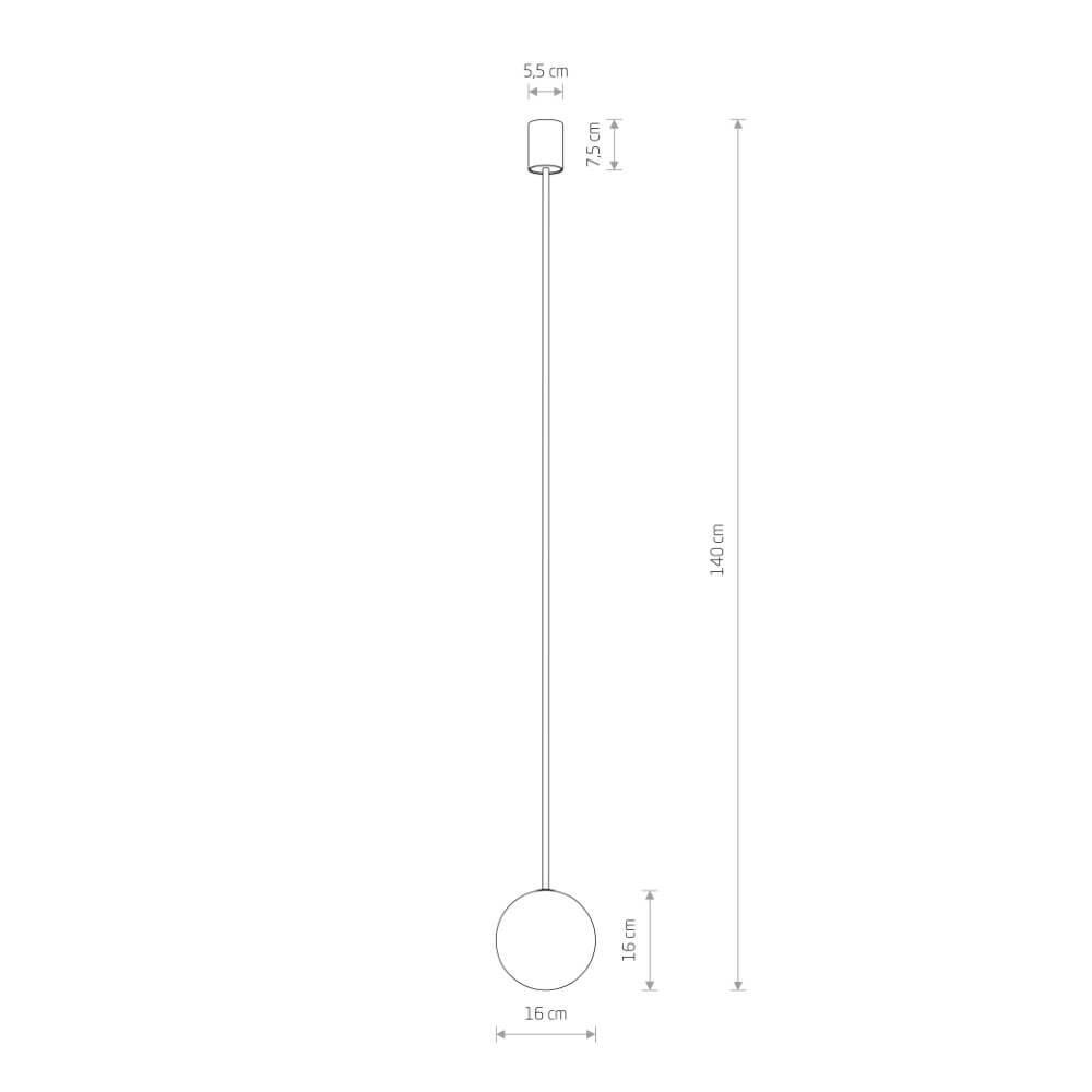 Glazen plafondlamp Kier L zwart - 140cm Lyora 5903139103107