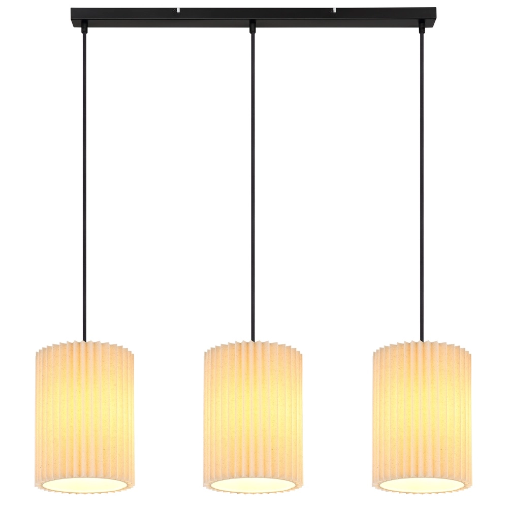 3-lichts hanglamp Page zwart met wit recht Globo 9007371522606