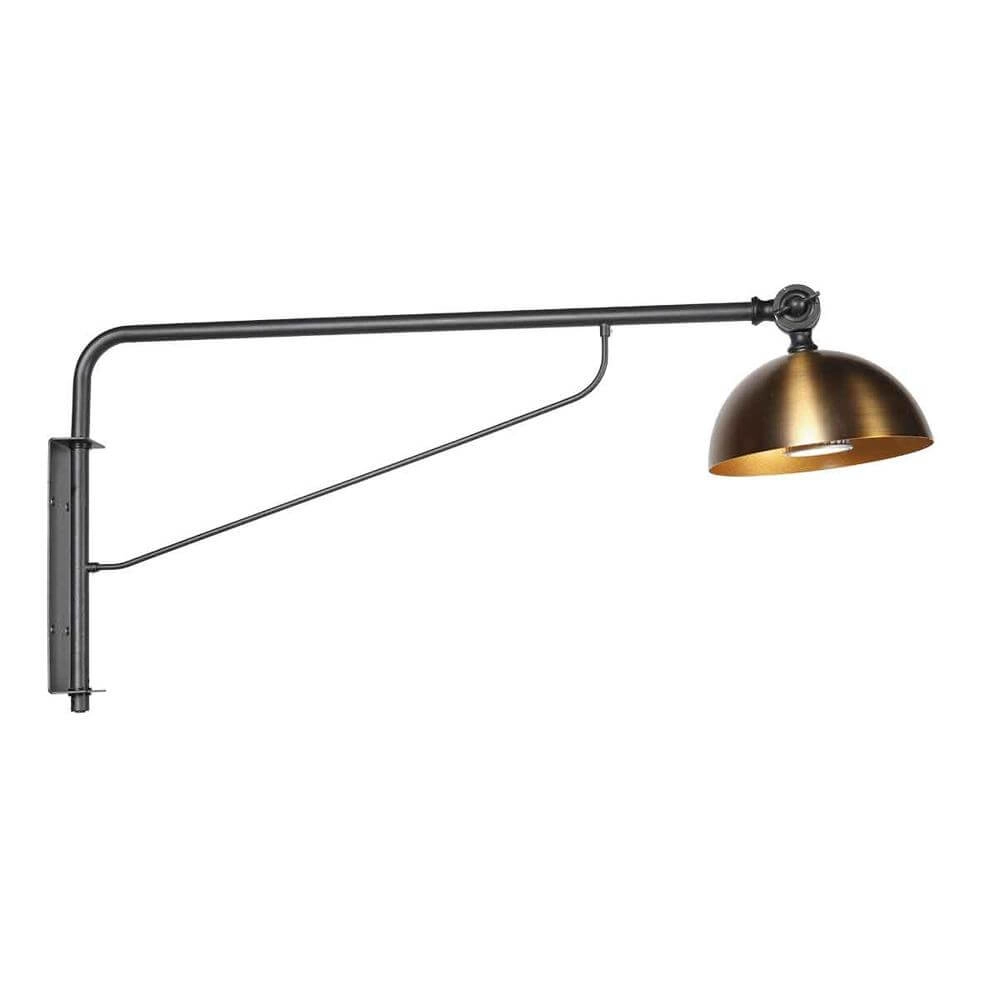 Wandlamp Pintino zwart met brons