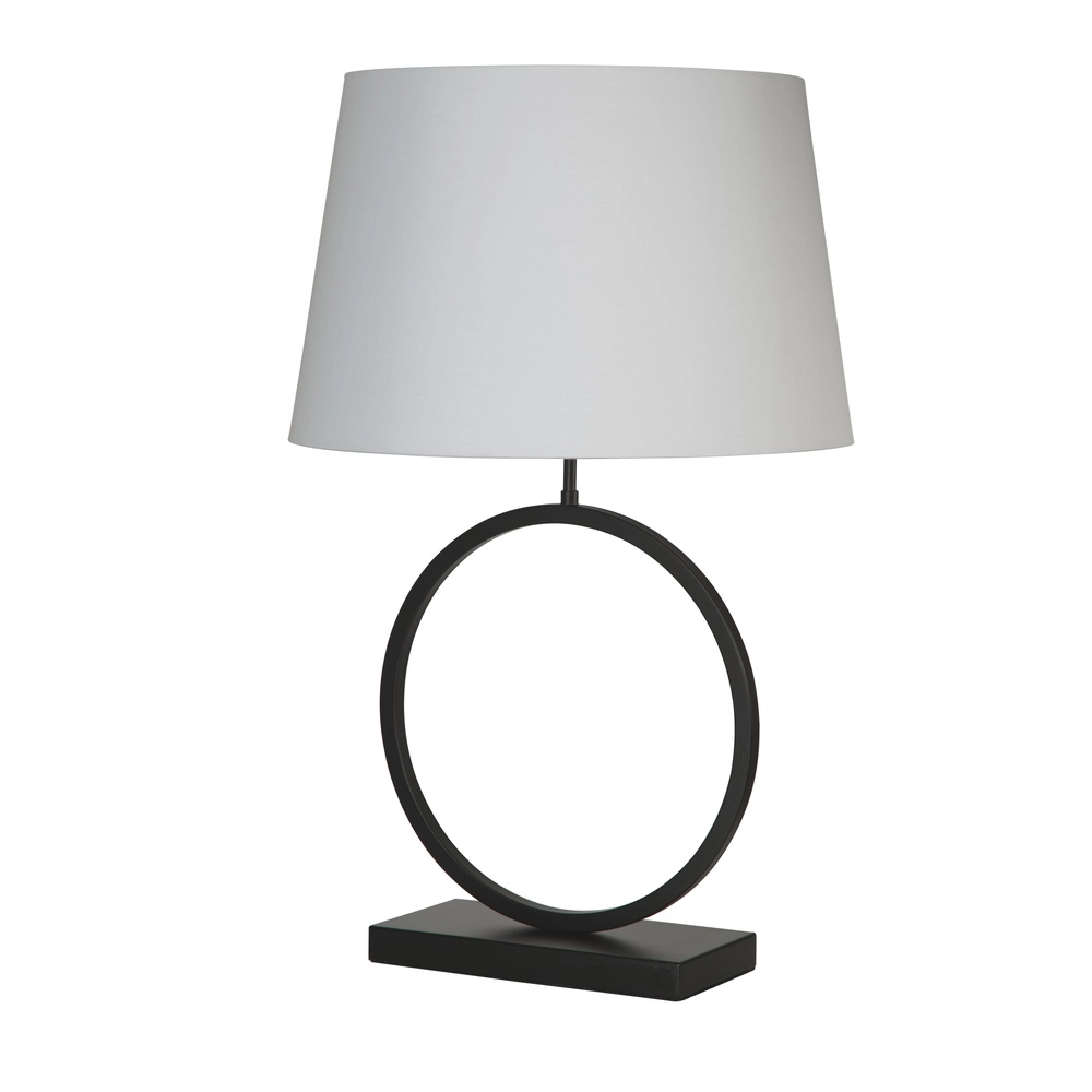 Tafellamp Elegant zwart met witte kap