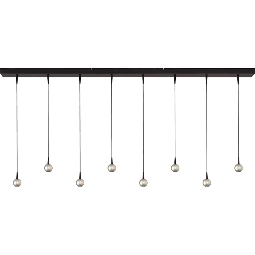 8-lichts hanglamp Talana zwart met nikkel Ø6cm DTW