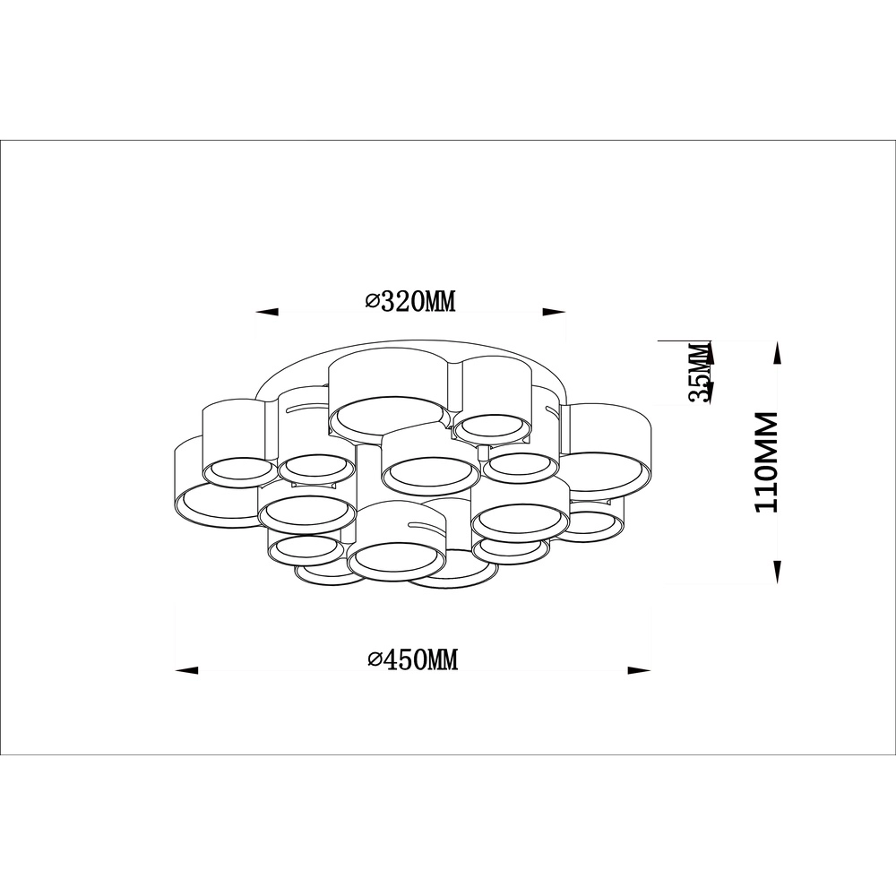 Design plafondlamp Darla zwart Globo 9007371589463