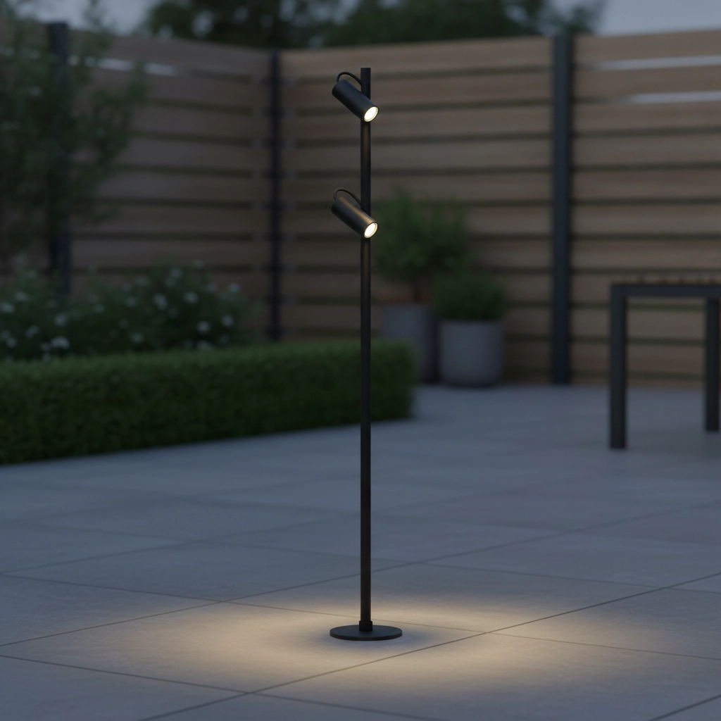 Tuinlamp Darma zwart dubbel