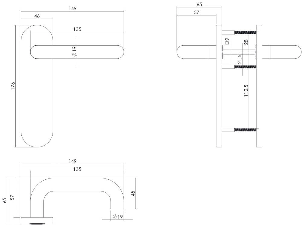 Deurklink Rond brandvertragend kortschild RVS Intersteel 8714186121085