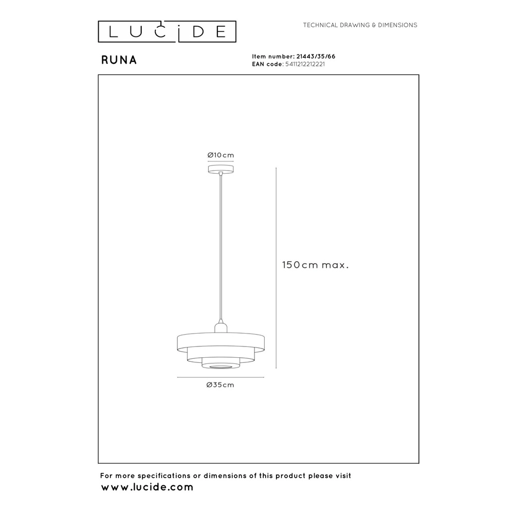 Design hanglamp Runa roze Ø 35cm Lucide 5411212212221