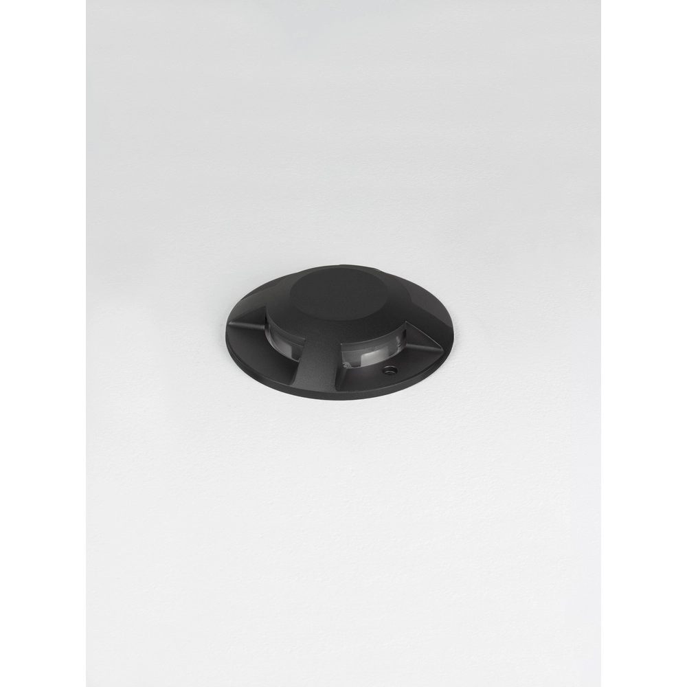 Platte opbouw grondspot Grado zwart - 13W Lyora 5212017497918