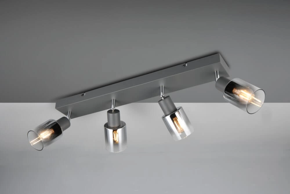 4-lichts plafondlamp Cadiz zwart