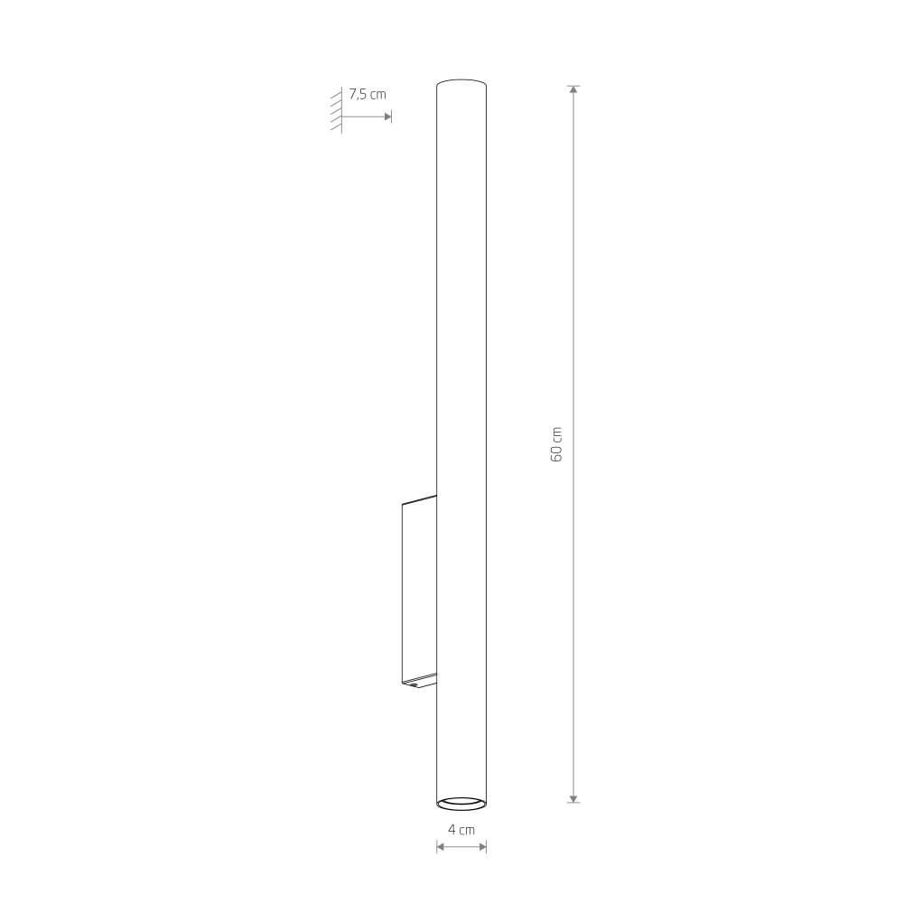 Zwarte lange wandspot Fourty  XL up & down Lyora 5903139107594