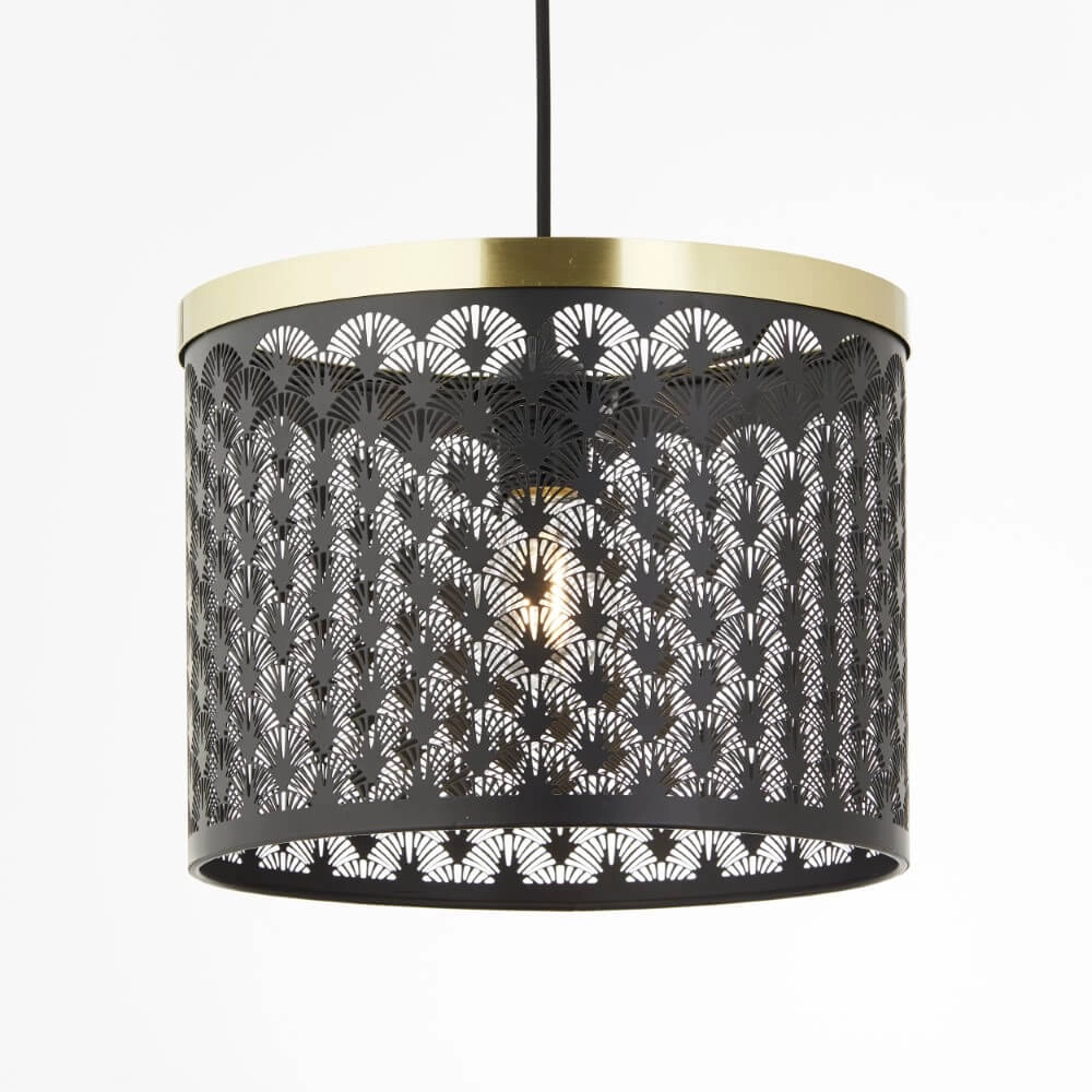 Zwarte hanglamp Neolia met goud Brilliant 4004353382017