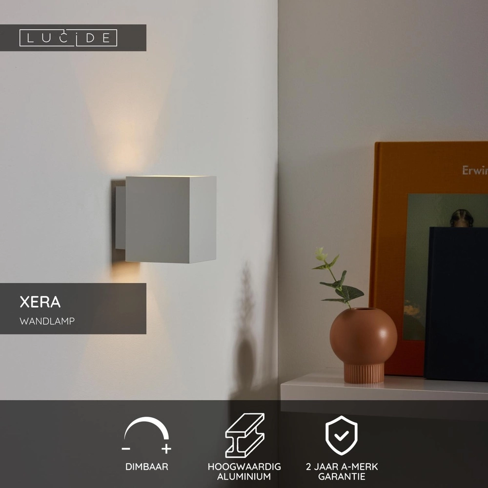 Wandlamp Xera 8cm wit Lucide 5411212233677