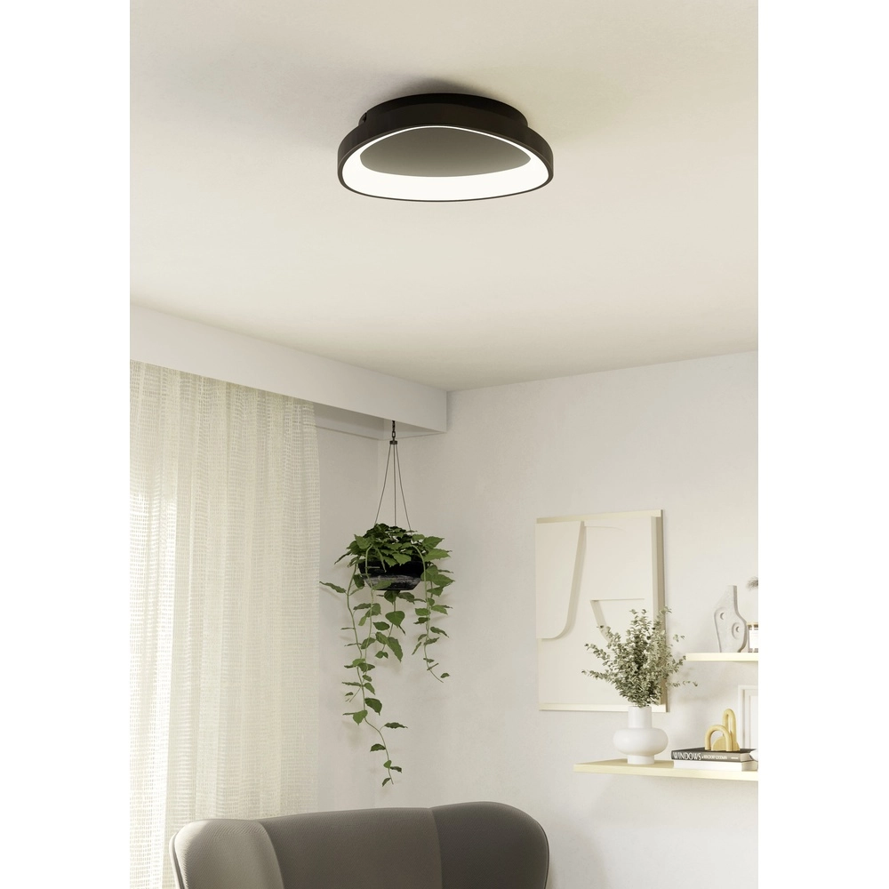 Moderne led plafondlamp Loretello zwart - Ø 35cm Eglo 9008606316434