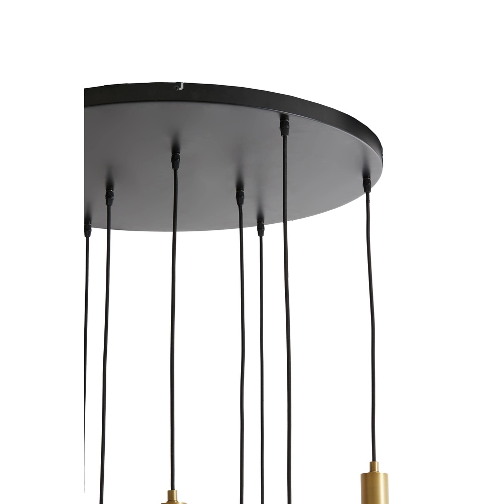 Vide hanglamp Lekar 9x E27 - messing met smoke glas Light & Living 8717807604592