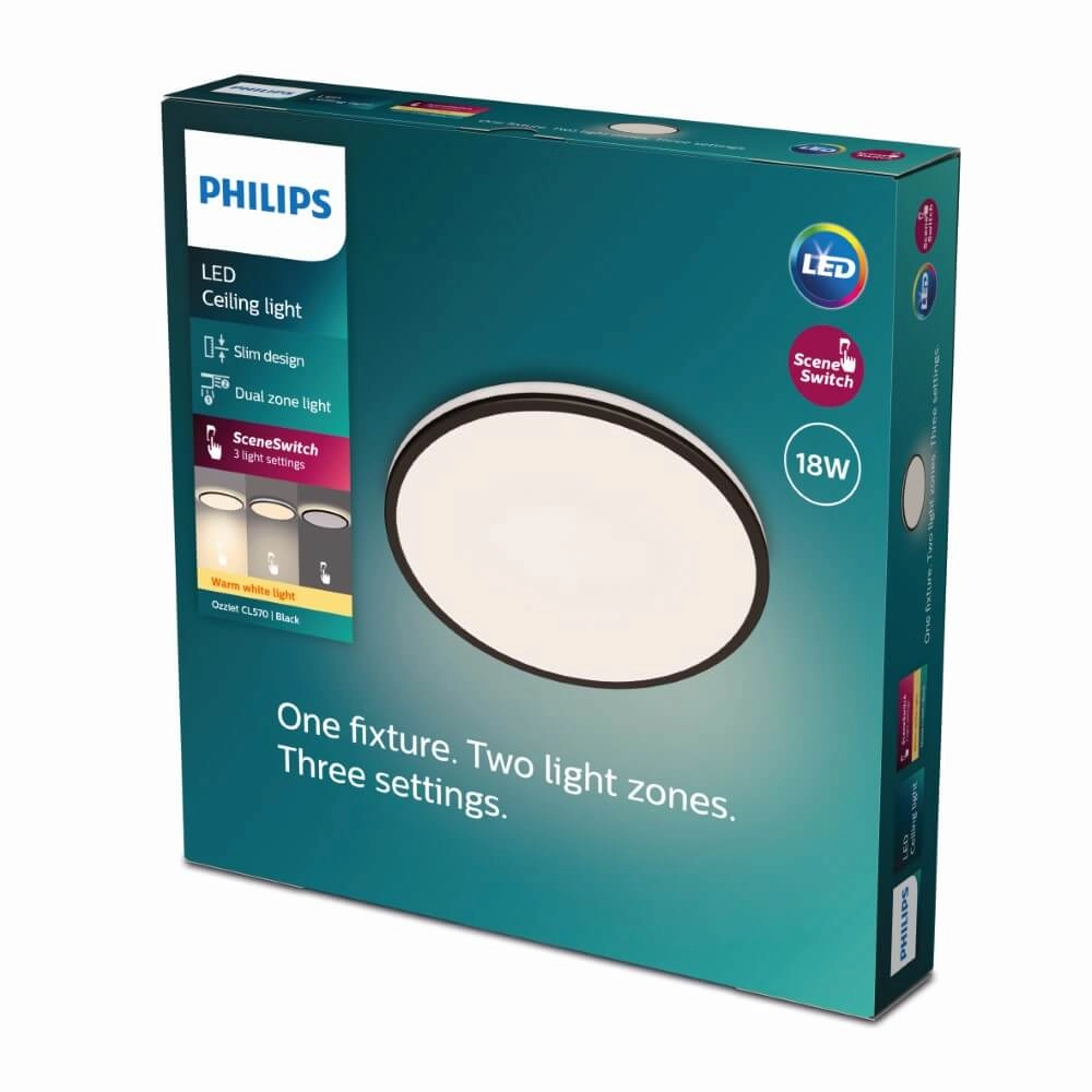Witte plafonnière Ozziet Ø 30cm Philips 8719514431928