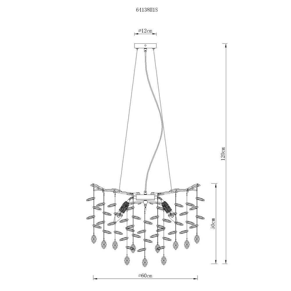 Hanglamp Queena zilvergrijs Ø 60cm Globo 9007371531677