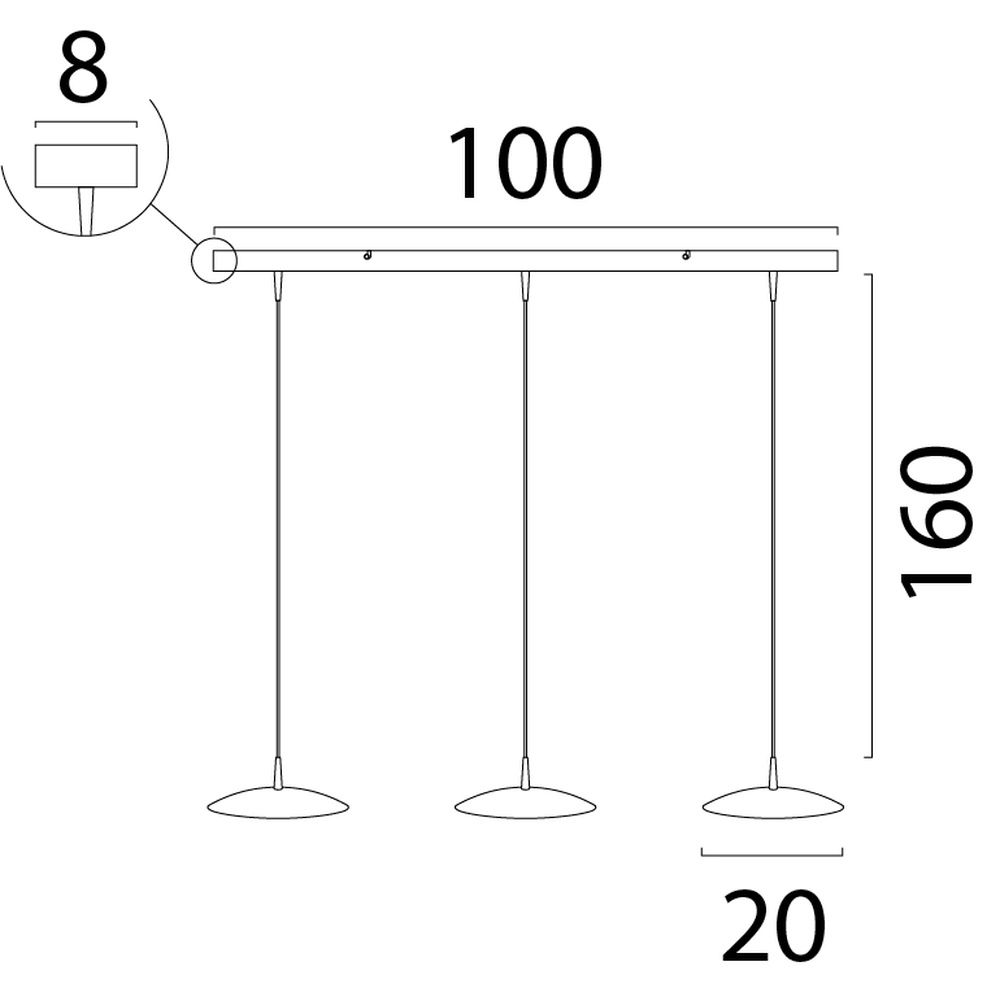 3-lichts hanglamp Scala zwart met goud Ø 20cm Masterlight 8718121296067