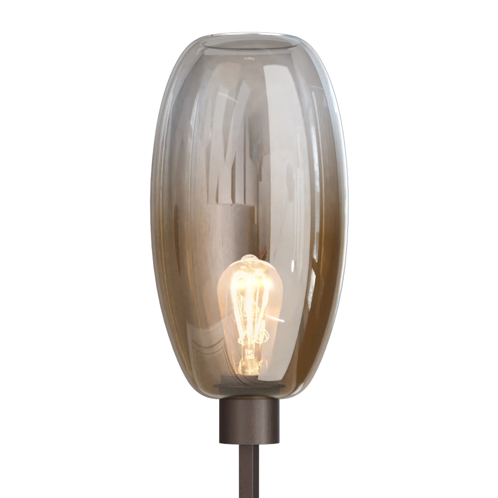 Glazen vloerlamp Olive 1x E27 - cacao Masterlight 8718121393605