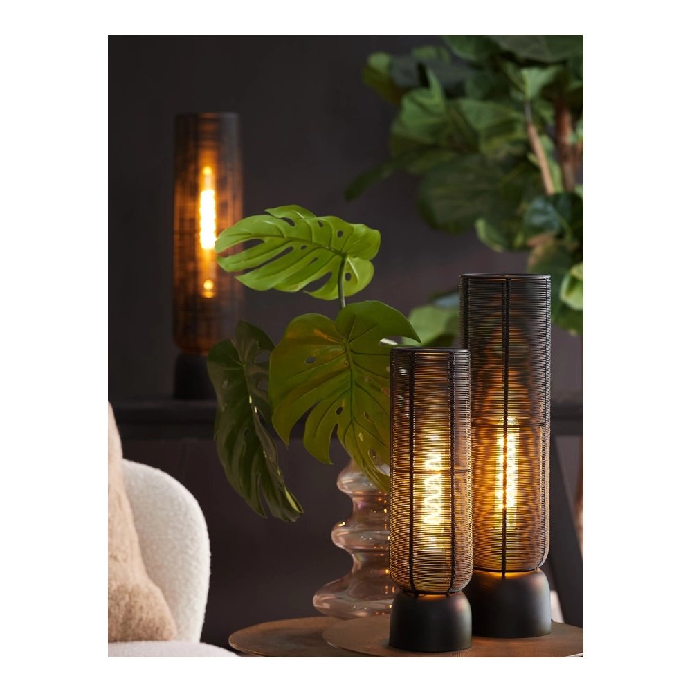 Tafellamp Lezuza Ø 13,5cm zwart Light & Living 8717807656928