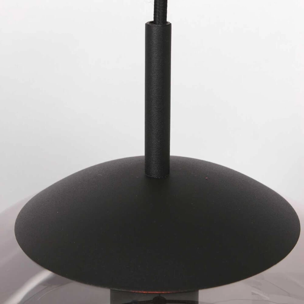 Zwarte glazen hanglamp Bolique Ø 20cm Steinhauer 8712746166361