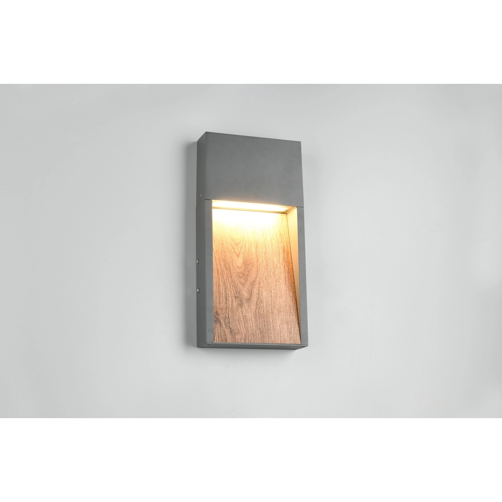 Design wandlamp Salmon grijs met hout Trio 4017807603705