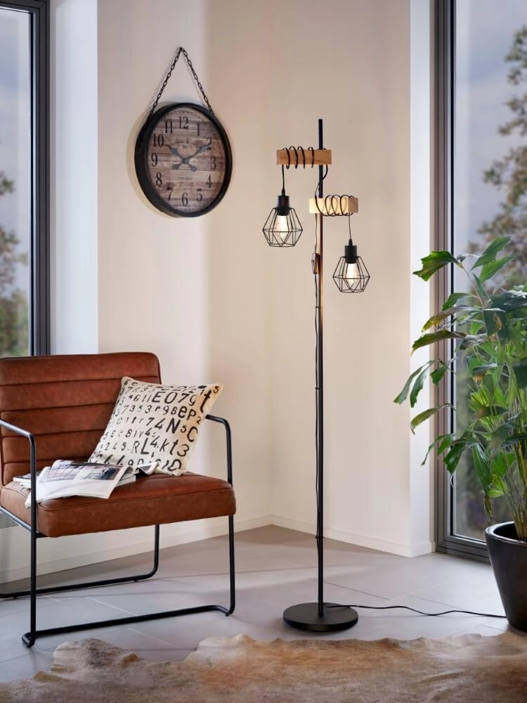 Houten vloerlamp Townshend 5 Eglo 9002759440817