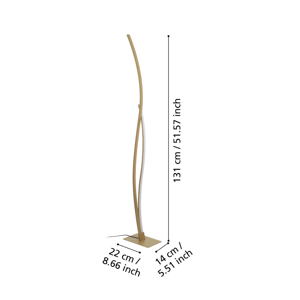 Led vloerlamp Grisolia 129cm - houtlook Eglo 9008606316229