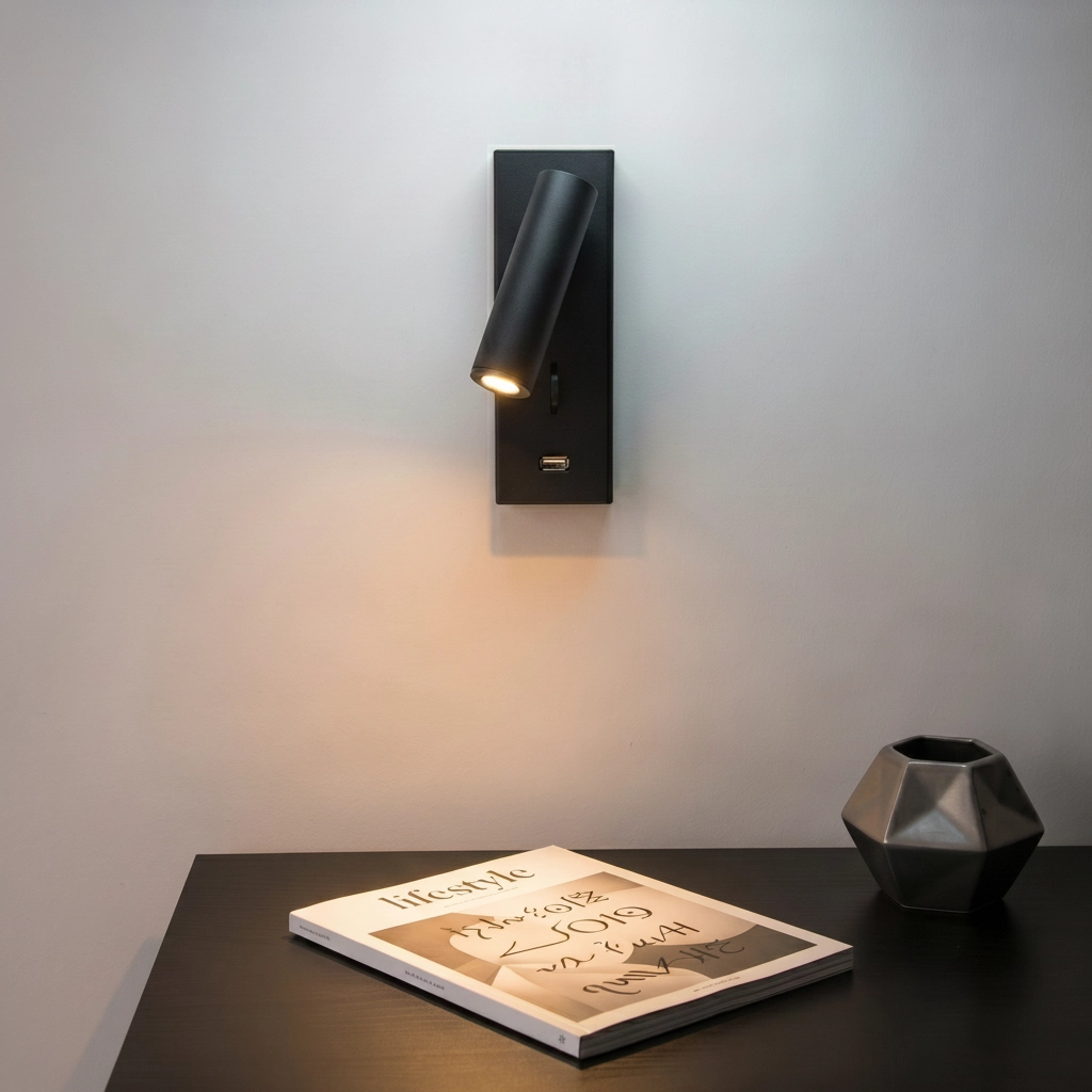 Bedlampje Fuse zwart met usb