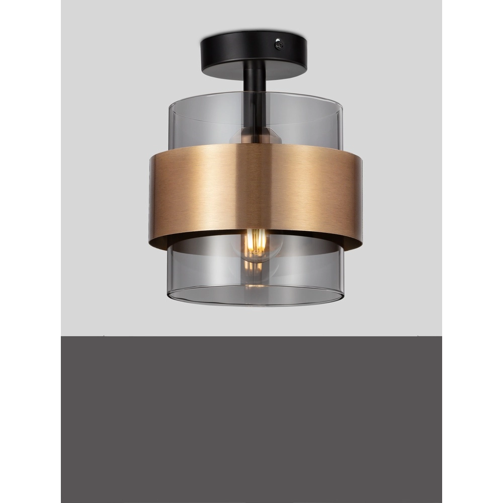 Plafondlamp Sianna Ø 18cm zwart met goud Lyora 5212017445438