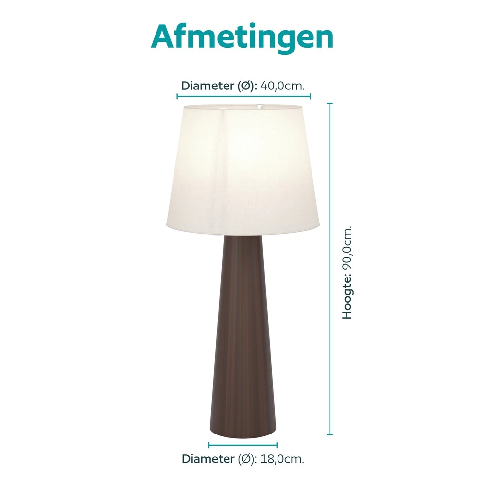 Landelijke vloerlamp Patemsico bruin met kap Eglo 9008606406654