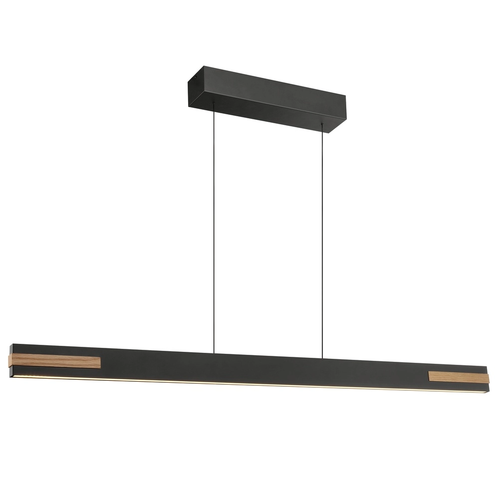 Strakke hanglamp Streamline zwart met hout