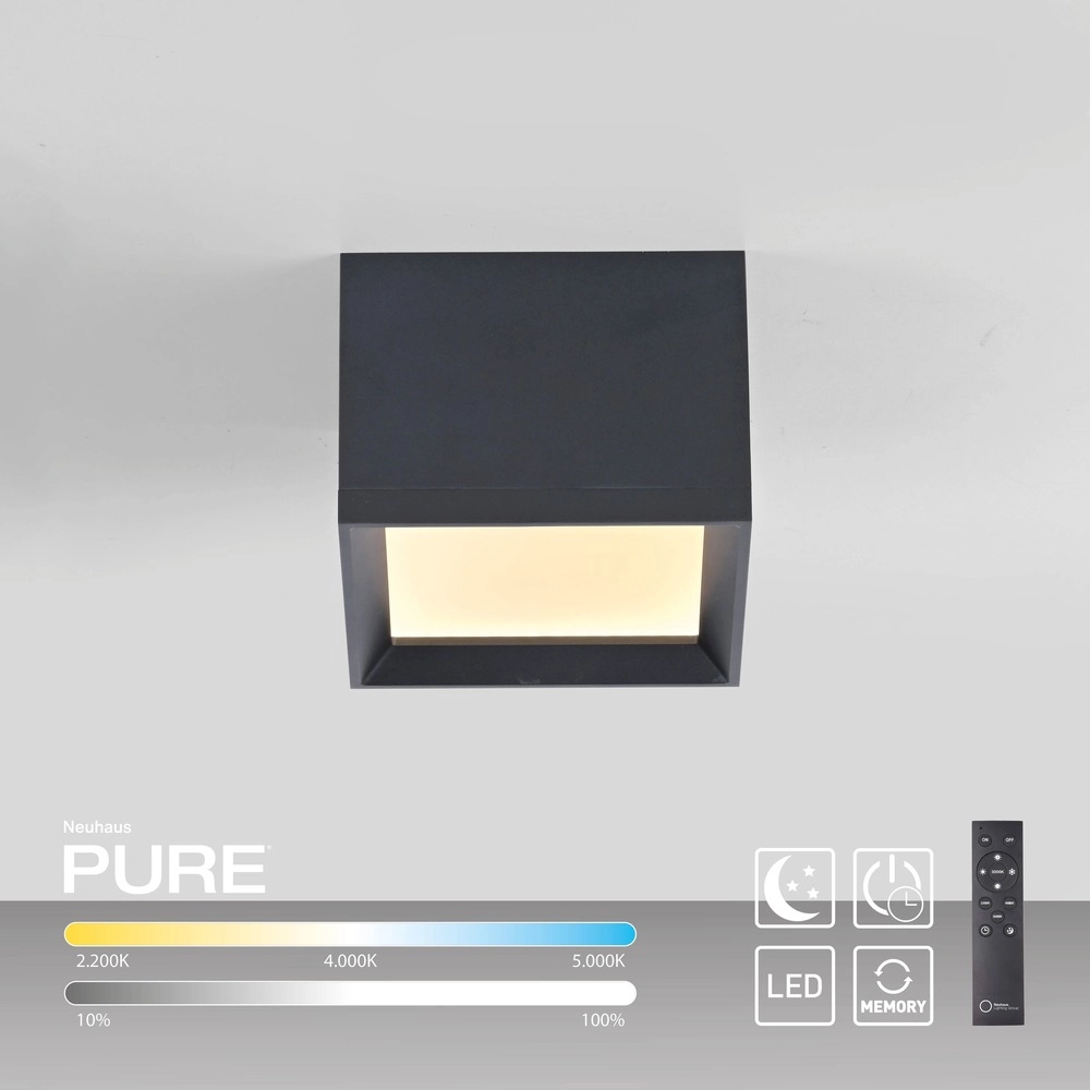 Led opbouwspot Pure Manhattan mystic grey Paul Neuhaus 4012248396827