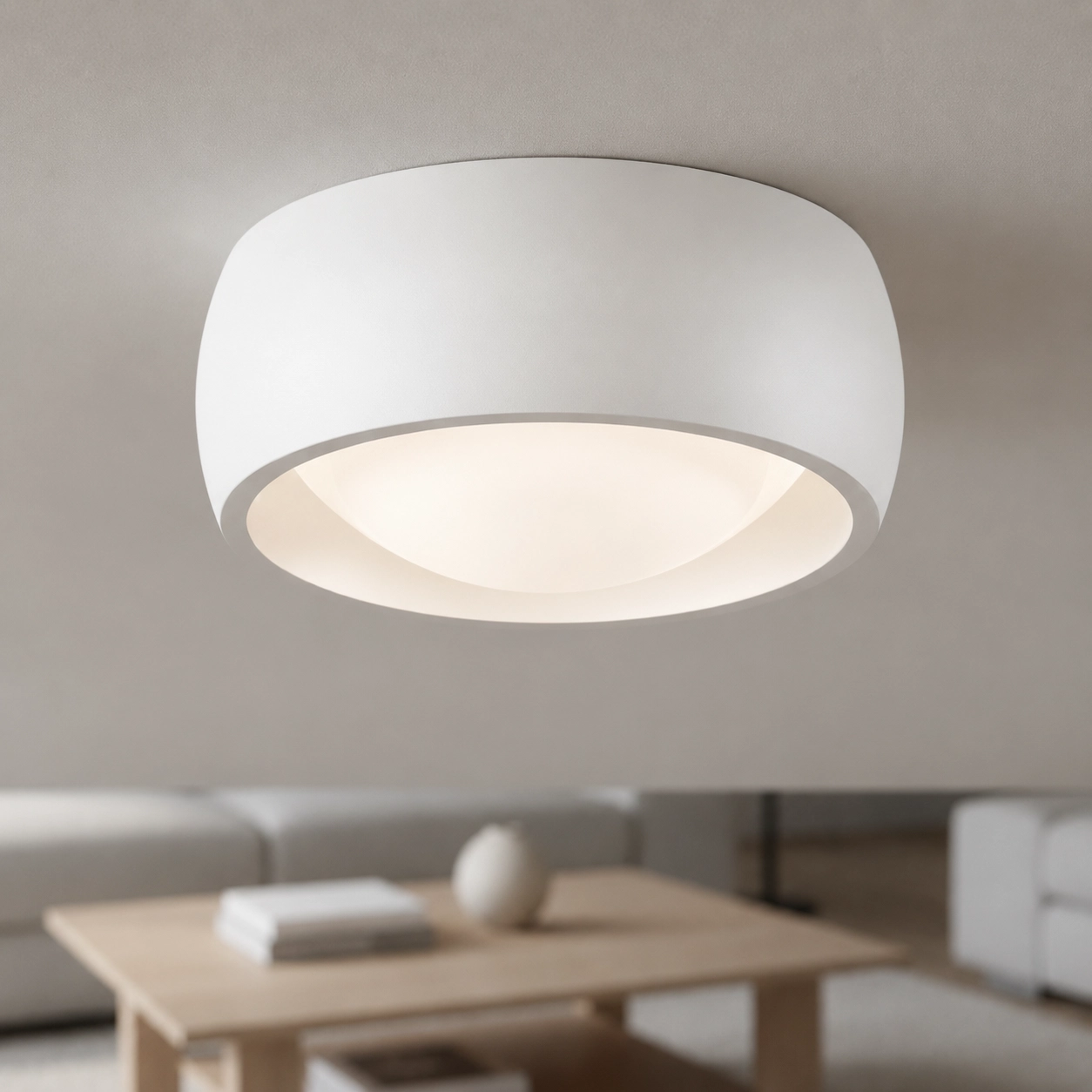 Strakke plafondlamp Montana Ø15cm - Wit