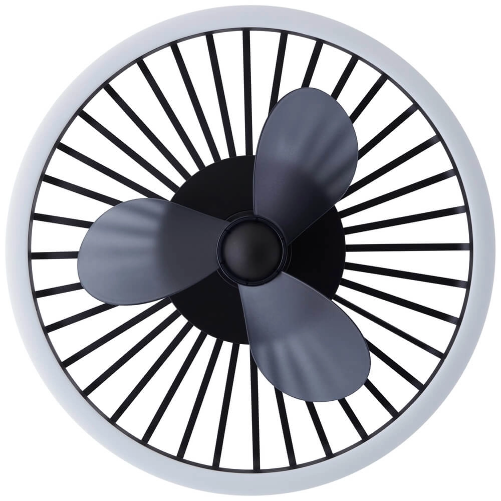 Draadlamp plafondventilator Capo zwart Brilliant 4004353453410