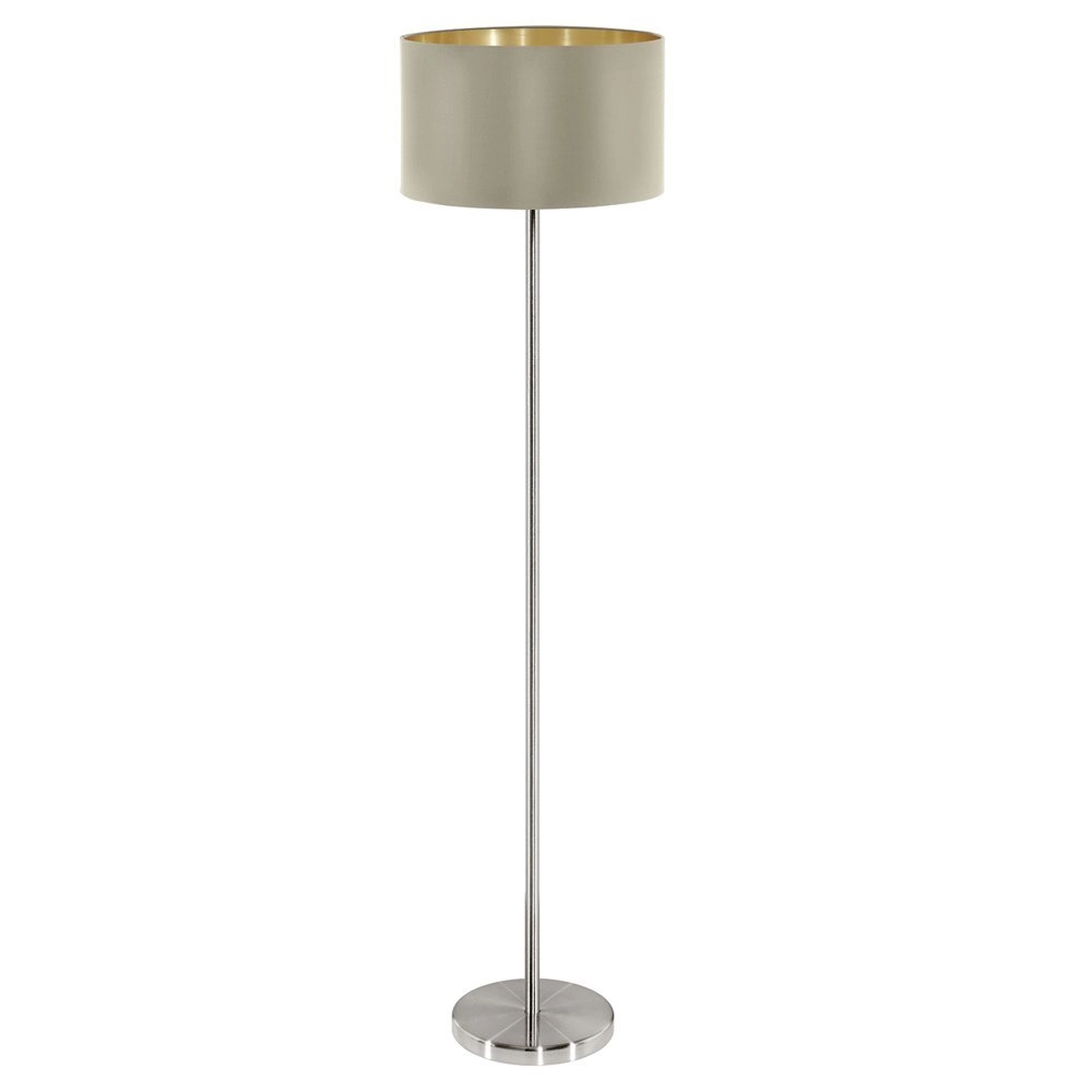 Vloerlamp Maserlo 38cm metaalgrijs taupe met goud