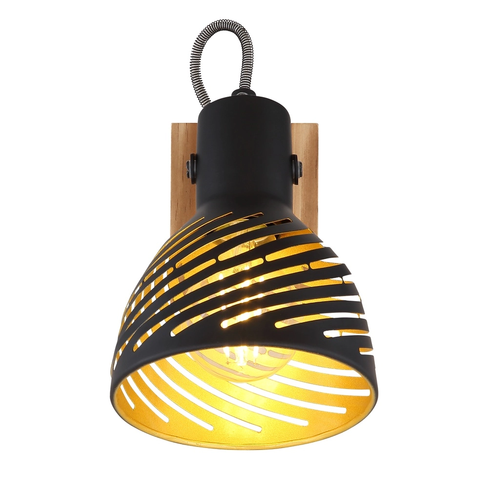 Wandlamp Lenna hout met zwart Globo 9007371419685