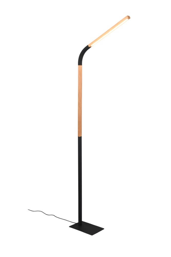 Flexibele leeslamp Norris zwart met hout Trio 4017807600018