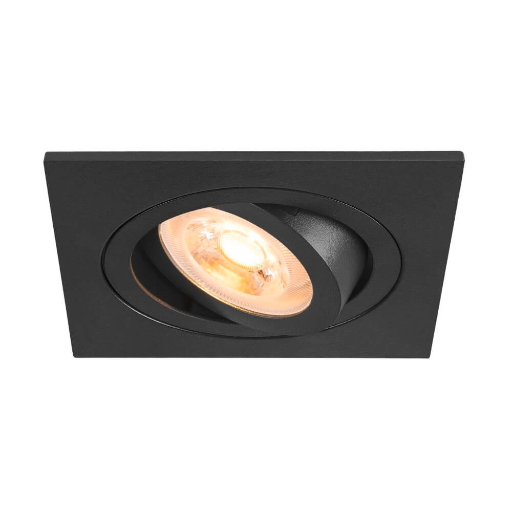 Inbouwspot New Tria 75 vierkant - zwart - GU10