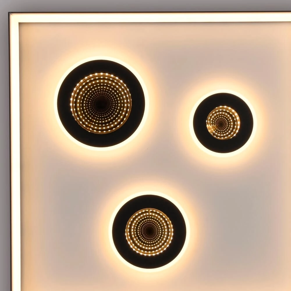 Vierkante plafondlamp Dune zwart Paul Neuhaus 4012248384916