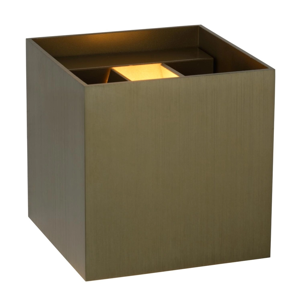 Vierkante wandspot Xio 2700K roestbruin Lucide 5411212092458