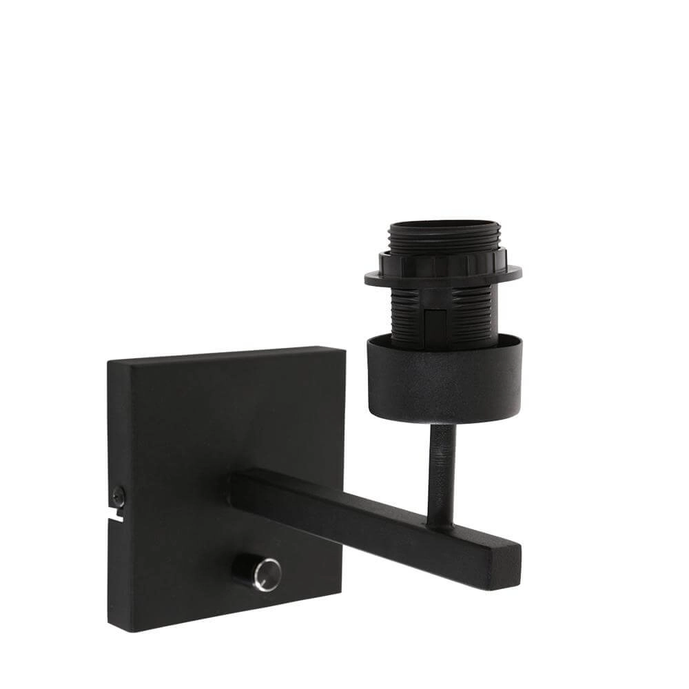 Wandlamp Stang met dimmer zwart en bamboe kapje Steinhauer 8712746172089