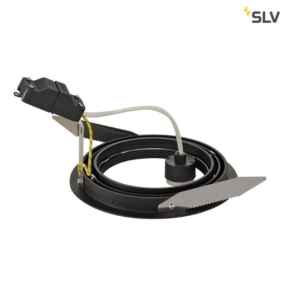 Inbouwspot New Tria ES111 Round zwart met bladveren SLV 4024163150293