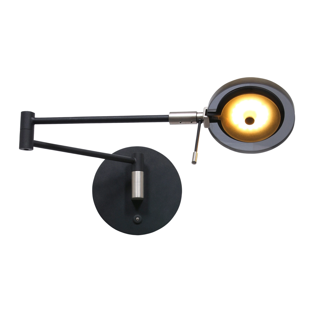 Led wand leeslamp Turound 10w - 2700K - 62cm zwart smoke glas Steinhauer 8712746133400