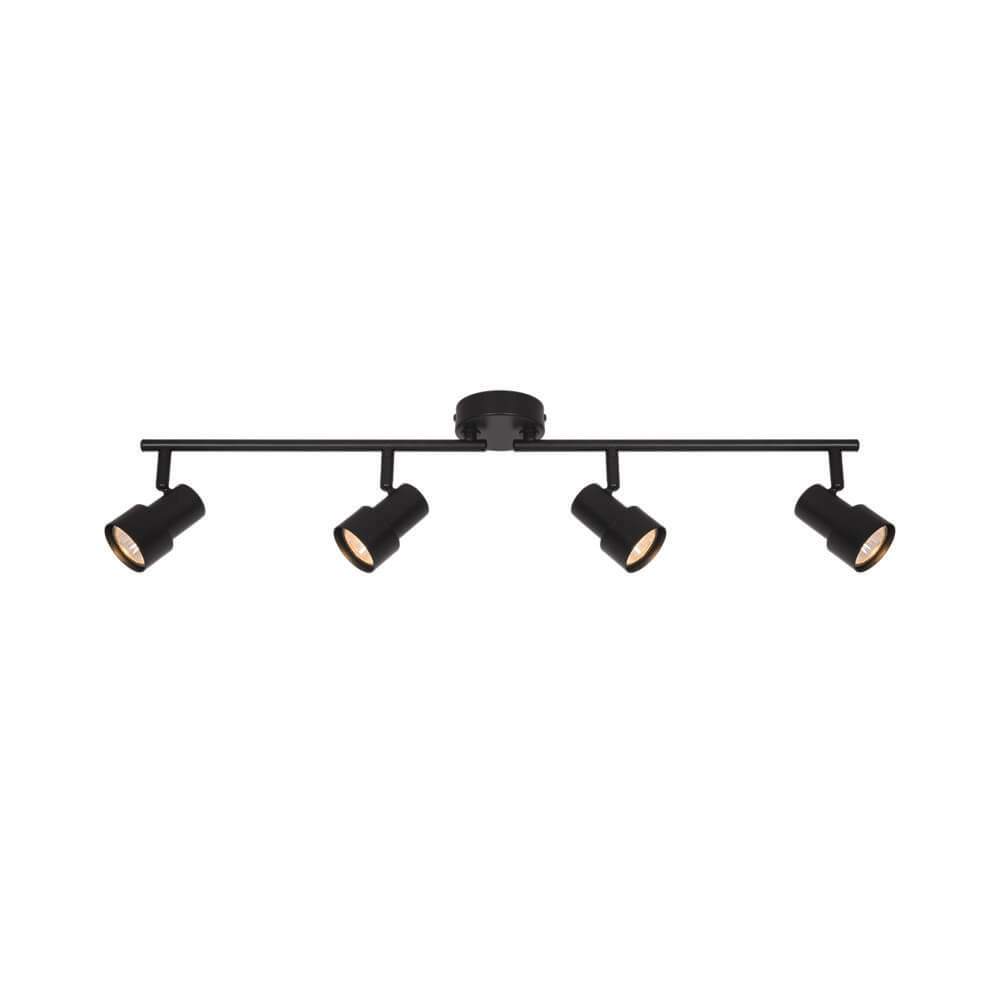 4-lichts plafondlamp Boston zwart
