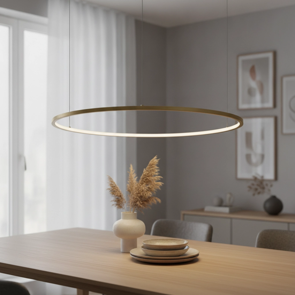 Ronde hanglamp Tarquin goud Ø 80cm