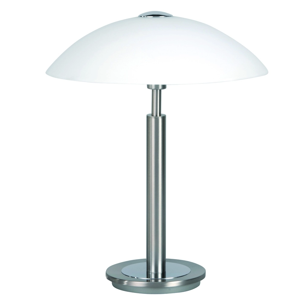 Klassieke tafellamp Touch nikkel Ø 28cm